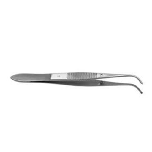 4in - 1x2 Teeth, Full-Curved Iris Tissue Forceps
