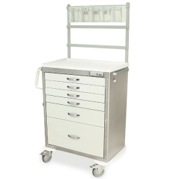 Tall Anesthesia STD Width Cart w/ANS Pkg, E-Lock & 6 Drawers