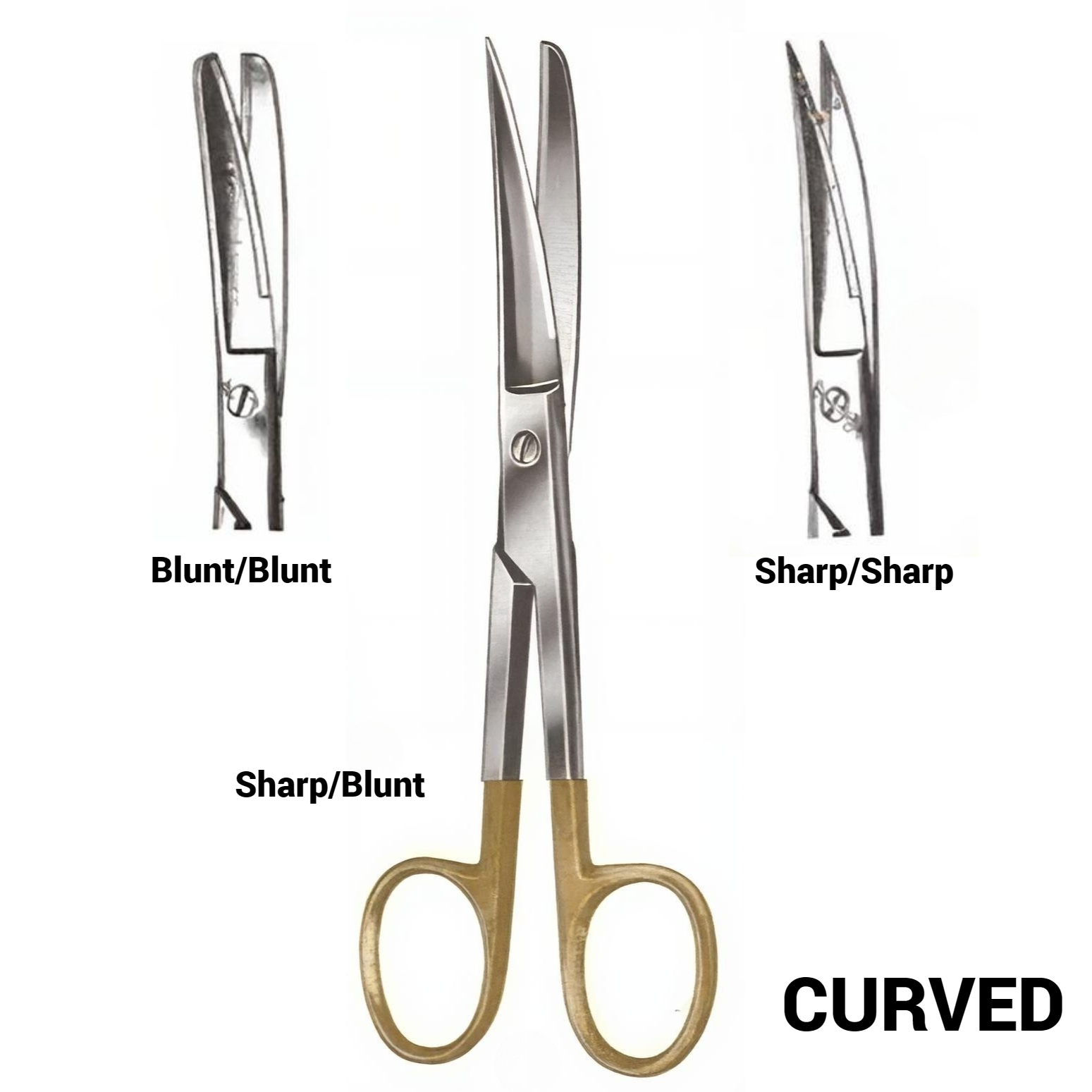 Operating Scissors, Curved, Sharp/Blunt