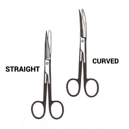 SuperCut Operating Scissors Curved, Sharp/Blunt 5 in