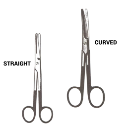 Mayo Scissors Straight Carb-n-Sert Blades 9in