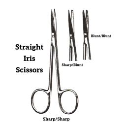 Straight Iris Scissors Blunt/Blunt 4-1/2in