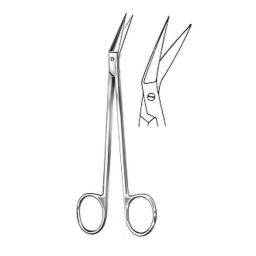 Angled Locklin Operating Scissors w/One Serrated Blade 25° 6-1/4in