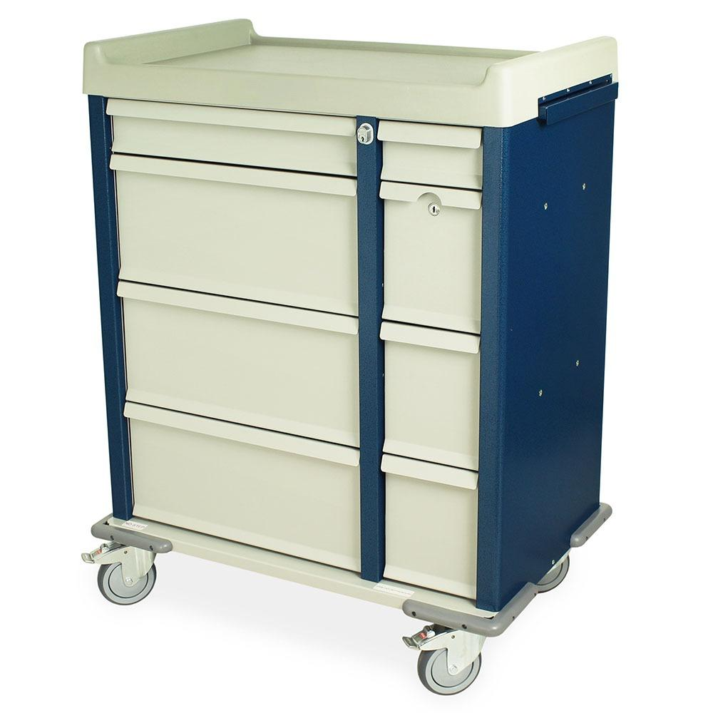 600 Punch Card Capacity Aluminum Medication Cart w/ Key Lock - Image 2