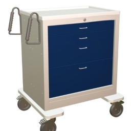 Steel Standard Short Anesthesia Cart w/ 4 Drawers & Key Lock