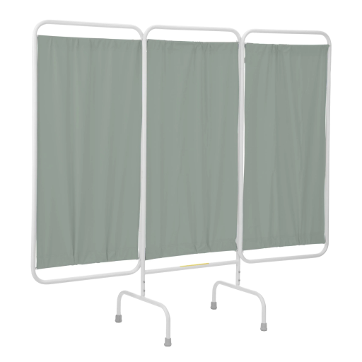 Vinyl Stationary Antimicrobial 3 Panel Privacy Curtain Screen - Image 6