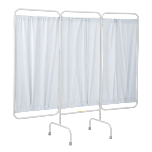 Vinyl Stationary Antimicrobial 3 Panel Privacy Curtain Screen - Image 4