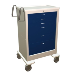 Steel Standard X-Tall Anesthesia Cart w/ 6 Drawers & Key Lock