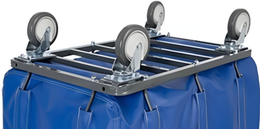 Soft Fully Sewn Vinyl Bumper Truck Rolling Laundry Basket 6-20 Bushel Sizes - Image 4