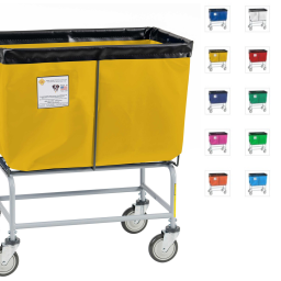 Fully Sewn Elevated Vinyl Laundry Basket Truck Cart 3-6 Bushel Sizes