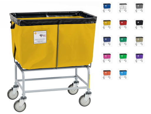 Fully Sewn Elevated Vinyl Laundry Basket Truck Cart 3-6 Bushel Sizes