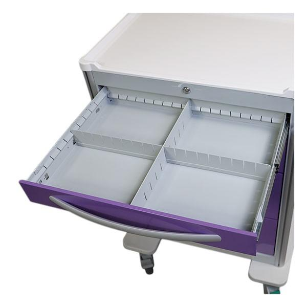 Aluminum Junior Tall Bedside Slim Treatment Cart w/ 6 Drawers & Electronic Lock - Image 5