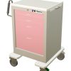 Steel Junior Short Bedside Slim Treatment Cart w/ 4 Drawers & Key Lock - Image 2