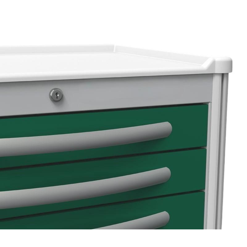 Aluminum Standard Tall Isolation Cart w/ 3 Drawers & Key Lock - Image 3