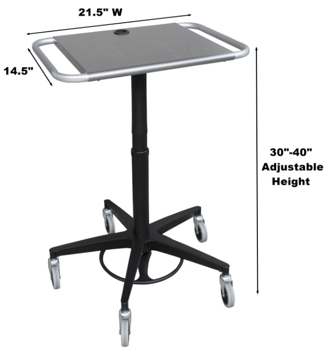 Adjustable Height Laptop Transport Rolling Stand - Image 2