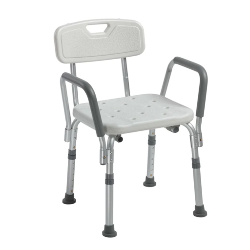 Shower Chair with Back and Removable Padded Arms