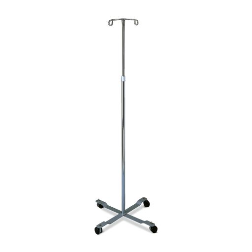 Chrome IV Pole w/ 4-Legs & 2 Hooks