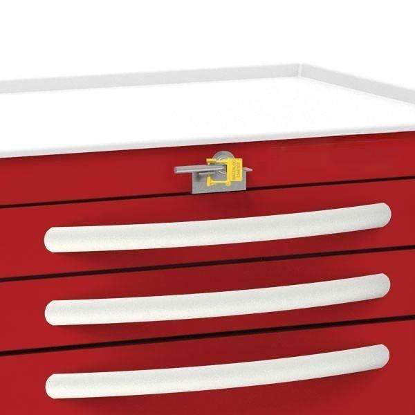 Aluminum Standard Short Emergency Crash Cart w/ 4 Drawers & Lever Lock - Image 4