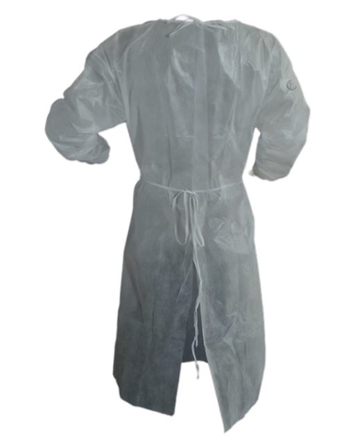 Polyethylene/Polypropylene Blend Coated Isolation Gown White 30/pc Case - Image 2