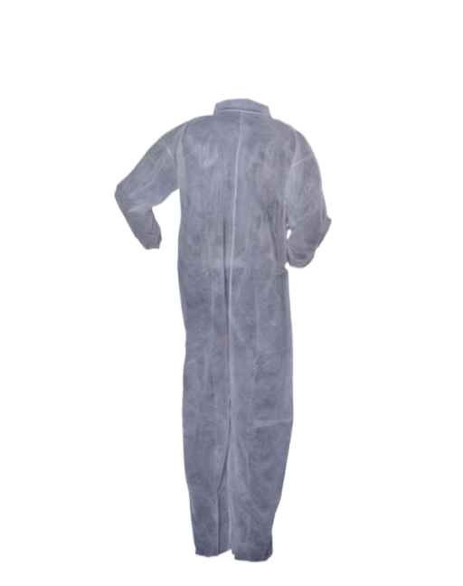 100% Polypropylene Basic Protection Collared Coverall White 25/Case - Image 2