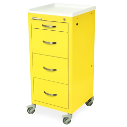 Tall Isolation Mini Width Cart w/ Key Lock & 4 Drawers