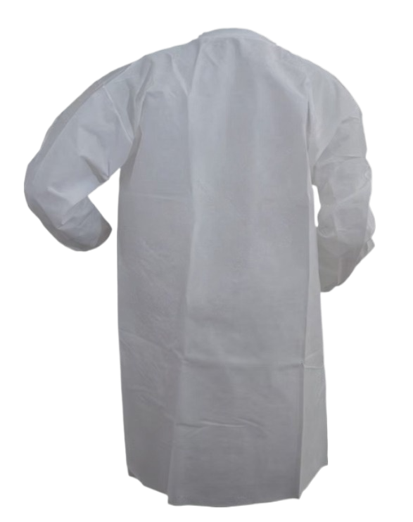 Snap Front Lab Coat Frock w/ 3 Pockets White 30/pc Case - Image 2