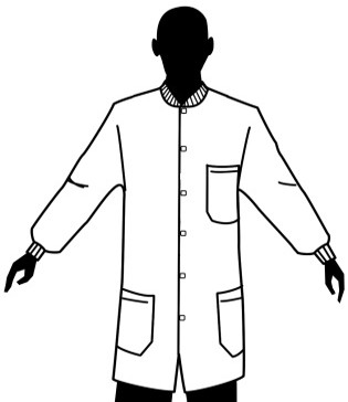 Snap Front Lab Coat Frock w/ 3 Pockets White 30/pc Case - Image 3