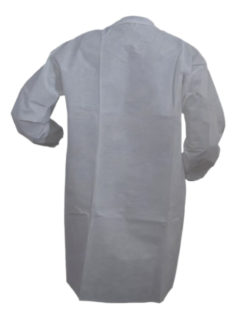Snap Front Lab Coat Frock w/o Pockets White 30/pc Case - Image 2
