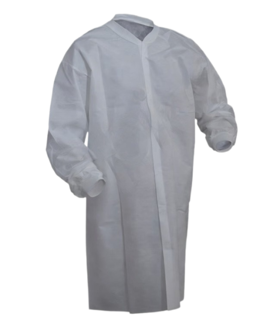 Snap Front Lab Coat Frock w/o Pockets White 30/pc Case