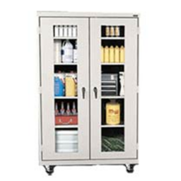 Mobile Display Storage Cabinet w/ Adj Shelves