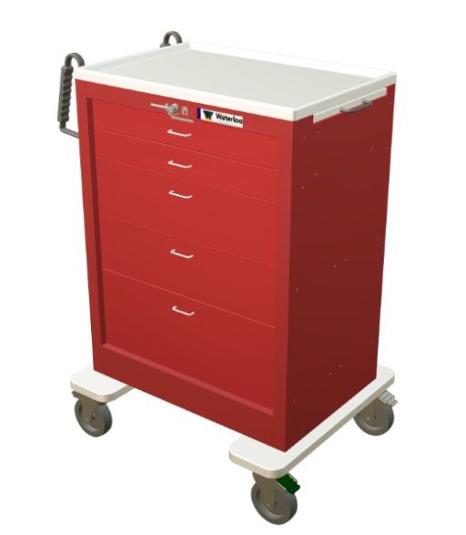 Steel Standard Tall Emergency Crash Cart w/ 5 Drawers & Lever Lock - Image 2