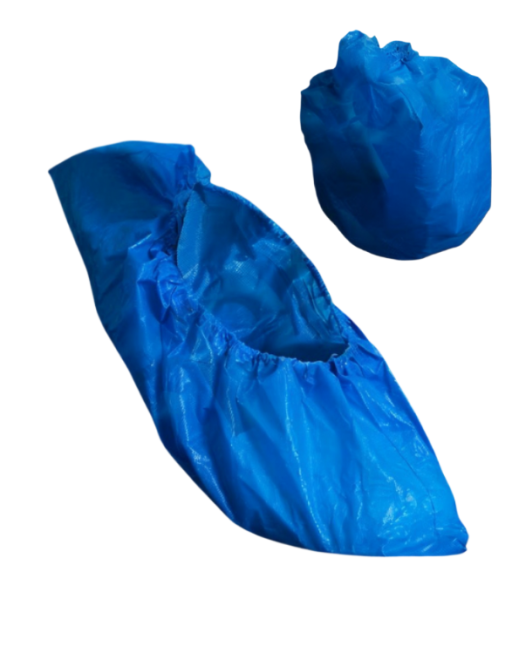 Disposable Solid Polyethylene Show Covers Blue/White 300/pcs Case - Image 2