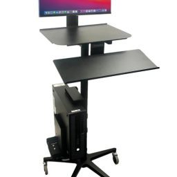 Ergonomic Rolling Computer Stand w/ Cord Wrap or Reel