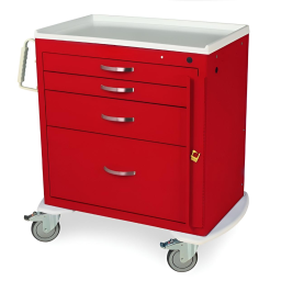 Short EMG STD Width Cart w/ Breakaway Lock & 4 Drawers