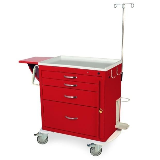 Short EMG Standard W Cart w/EMG Pkg, Breakaway Lock & 4 Drawers