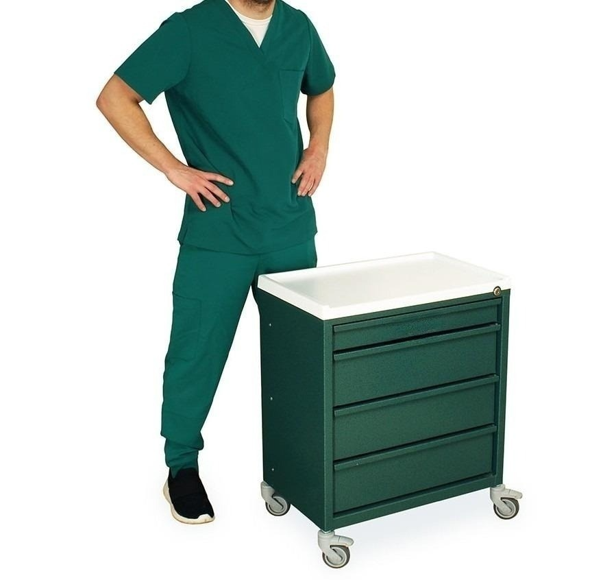 Mini Economy Treatment Cart w/Key Lock & 4 Drawers - Image 3