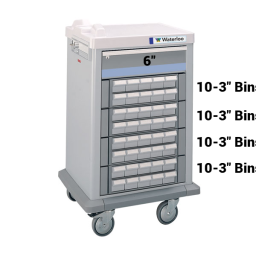 Half Size 40 (3") Bin Medication Cart w/ 1 Drawer & Best Key Lock
