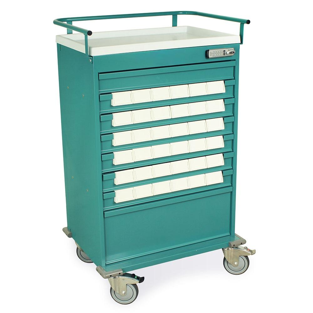 MED Bin Cart w/Electronic Push Lock & 36 - 3.5in Bins & 2 Drawers - Image 2