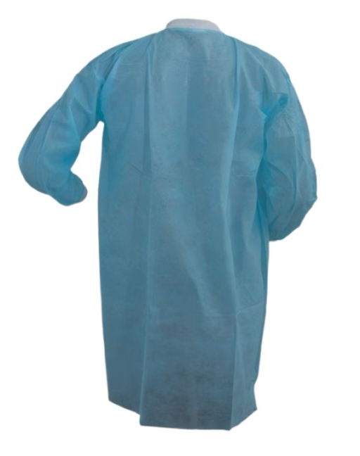 Polypropylene Knit Wrist/Collar Lab Coat w/ 3 Pockets Sky Blue 50/pc Case - Image 4