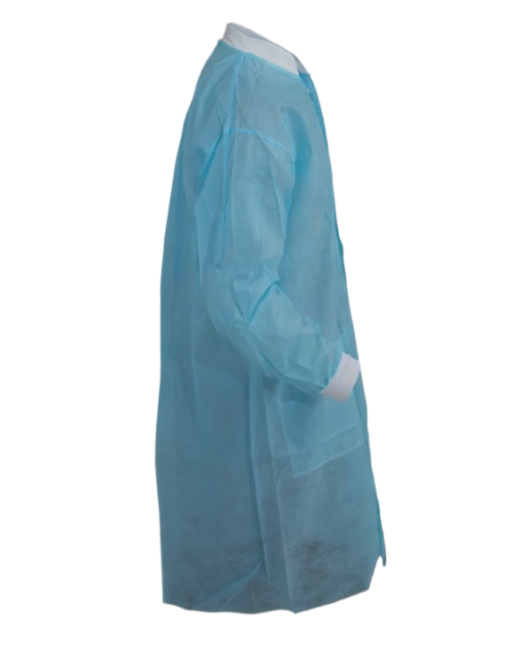Polypropylene Knit Wrist/Collar Lab Coat w/ 3 Pockets Sky Blue 50/pc Case - Image 3