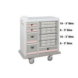 Full Size 32 Bin Medication Cart w/ 5 Drawers & Best Key Lock