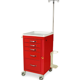 Short Emergency Mini Width Cart w/ EMG Specialty Pkg. & 5 Drawers