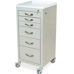 Tall Treatment Cart Mini Width w/ Key Lock & 6 Drawers
