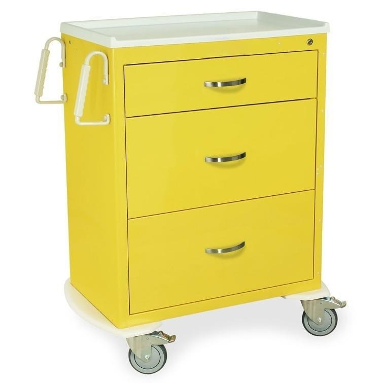 Tall Isolation Cart Standard Width w/Key Lock & 3 Drawers - Image 2