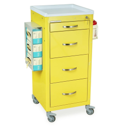 Tall PPE Isolation Cart Mini Width w/Key Lock & 4 Drawers
