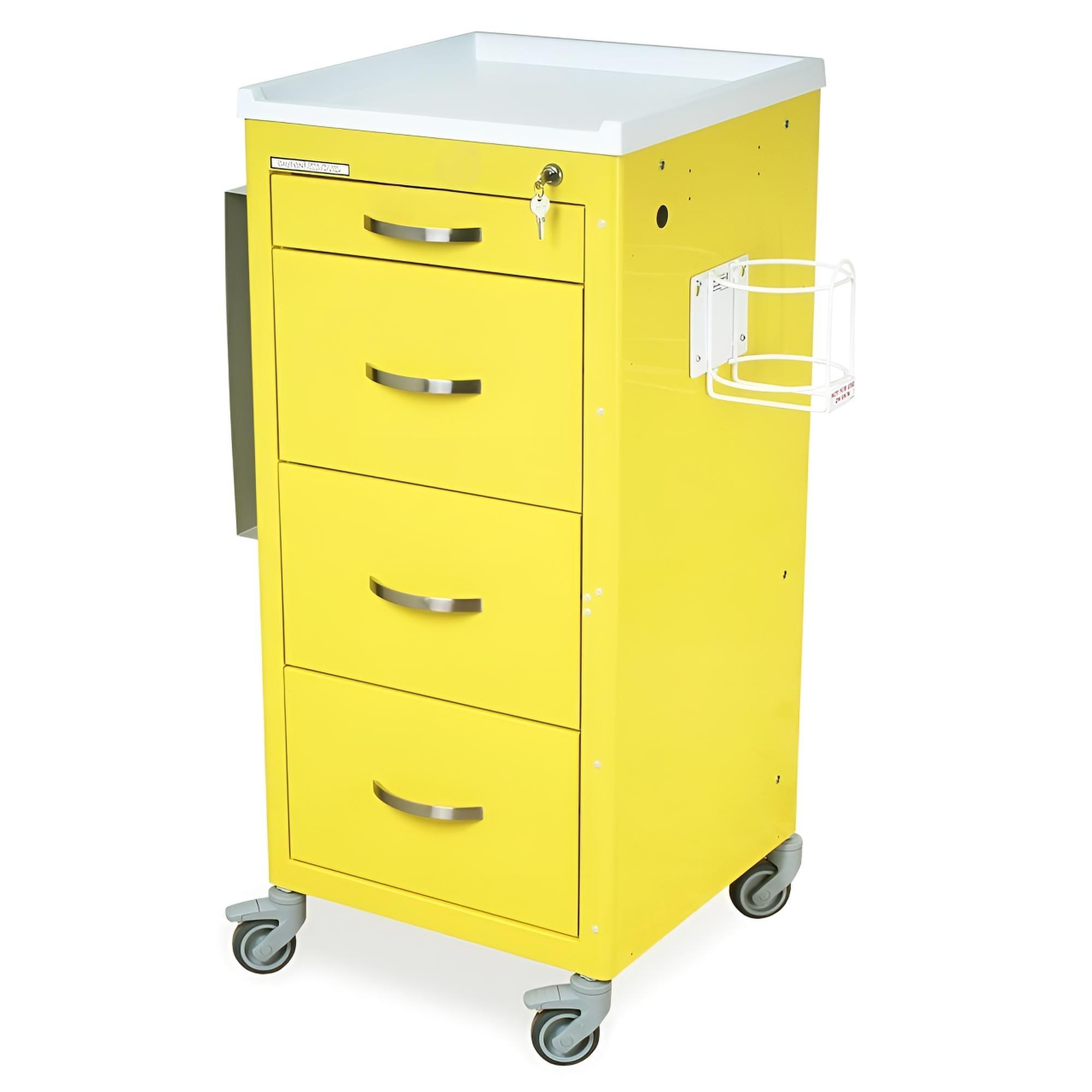 Tall PPE Isolation Cart Mini Width w/Key Lock & 4 Drawers - Image 2