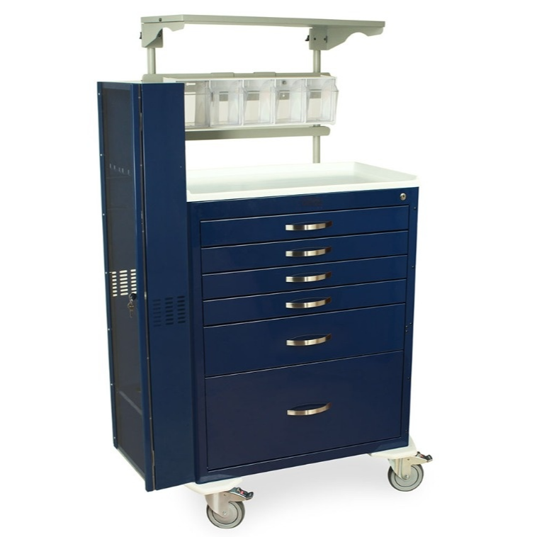 Tall ANS Crash Cart w/Airway Pkg., Key Lock & 6 Drawers - Image 2