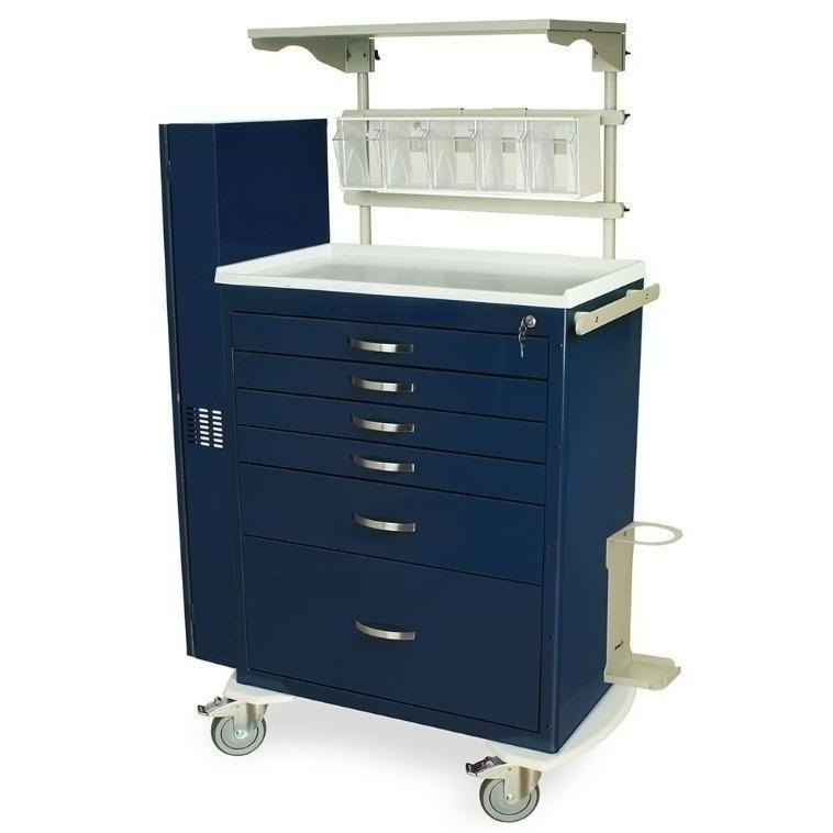 Tall ANS Crash Cart w/Airway Pkg., Key Lock & 6 Drawers