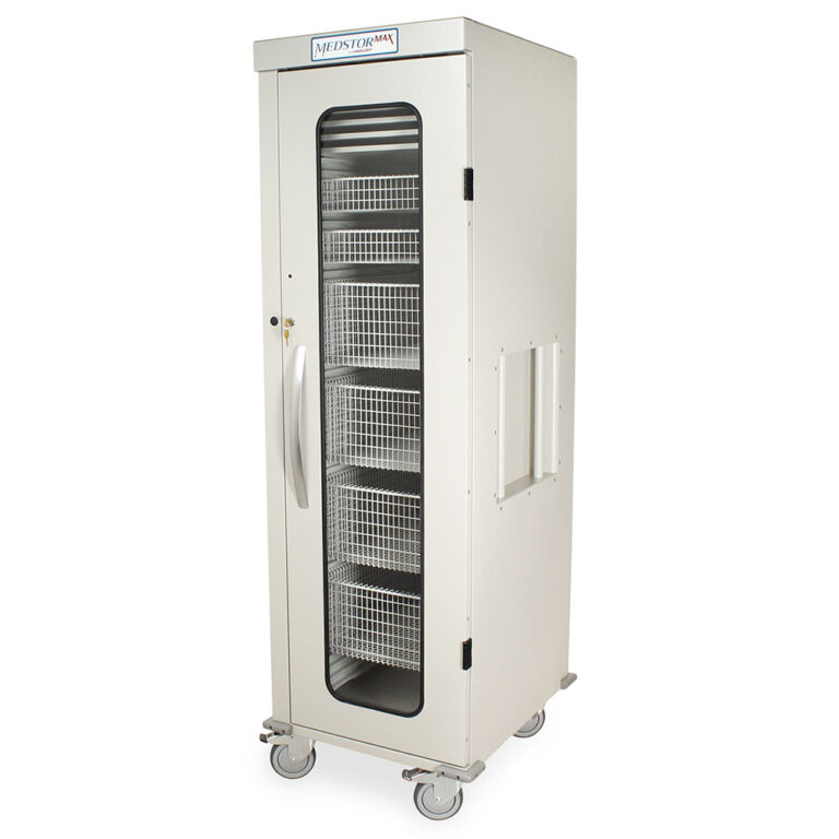 Single Column Storage Cart with Clear Panel Door