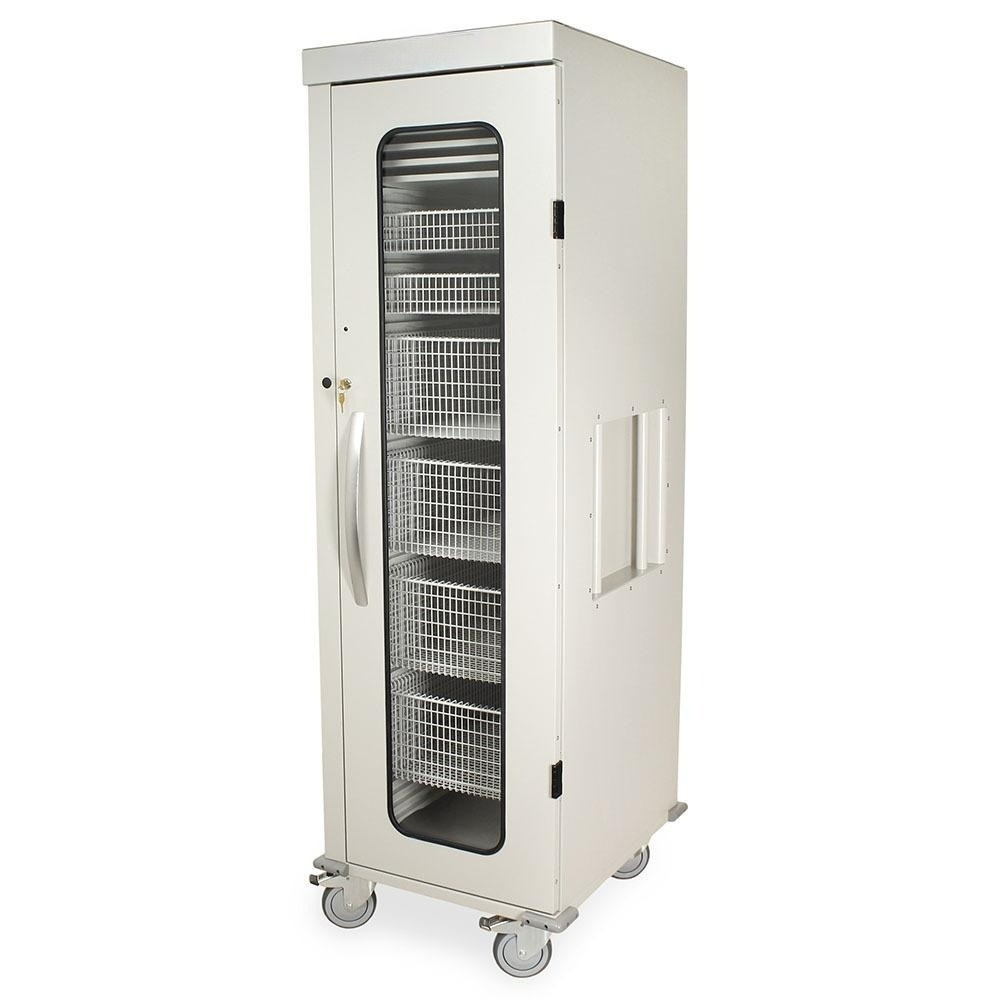Single Column Medical Storage Cart w/Glass Door & Key Lock - Image 2